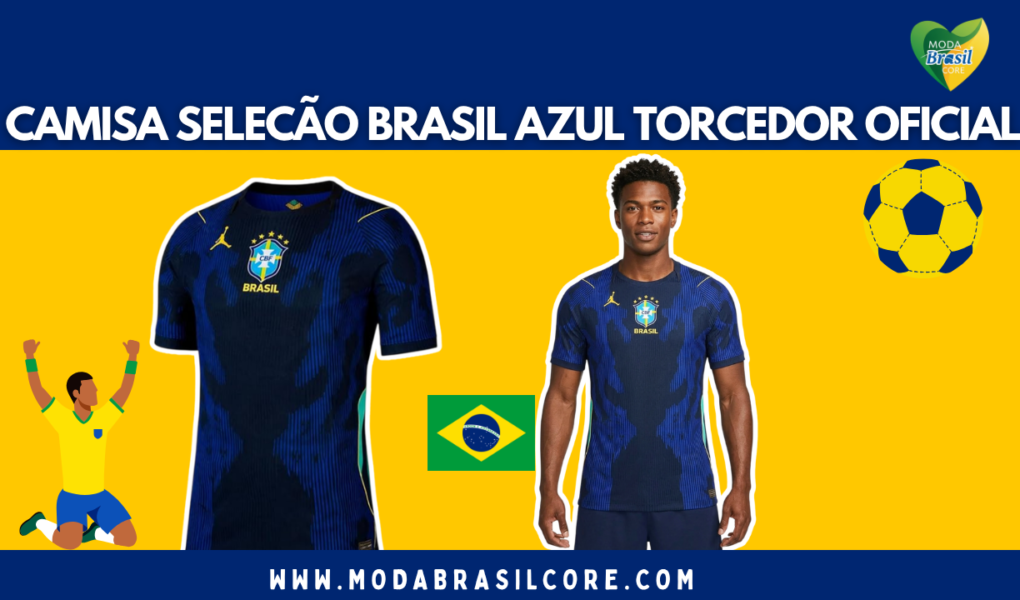 Camisa Seleção Brasil Azul Torcedor Oficial Masculino e Feminino