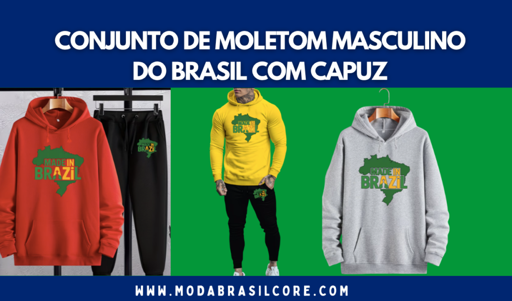 Conjunto de Moletom Masculino do Brasil com Capuz Outono/Inverno: O Look Estiloso que Está Dominando 2026