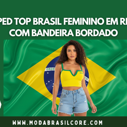 Cropped Top Brasil Feminino Em Ribana