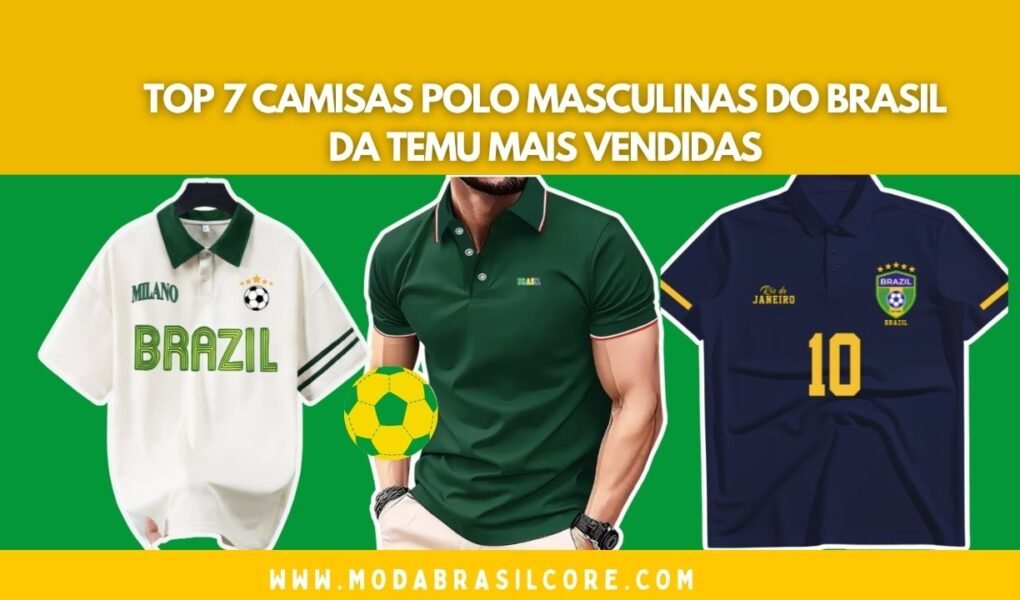 Camisas Polo Masculinas do Brasil da Temu Mais Vendidas