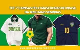 Camisas Polo Masculinas do Brasil da Temu Mais Vendidas