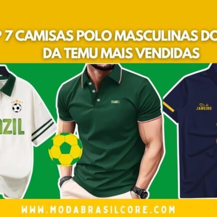 Camisas Polo Masculinas do Brasil da Temu Mais Vendidas