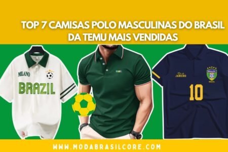 Camisas Polo Masculinas do Brasil da Temu Mais Vendidas