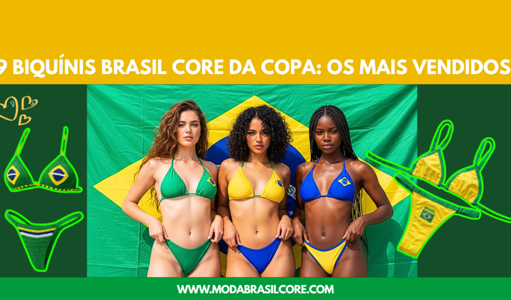 Tres mulheres vestidas biquinis, da moda do brasil cores