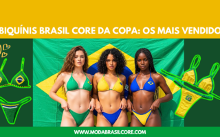 Tres mulheres vestidas biquinis, da moda do brasil cores