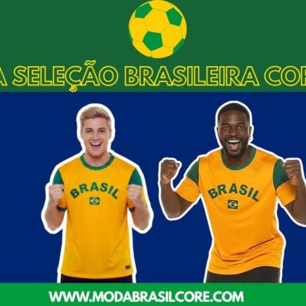 Dois homens usando a Camisa Seleção Brasileira Brasil Oficial Licenciada 2026
