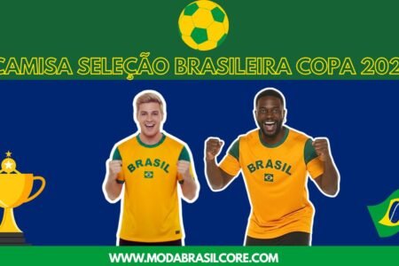 Dois homens usando a Camisa Seleção Brasileira Brasil Oficial Licenciada 2026