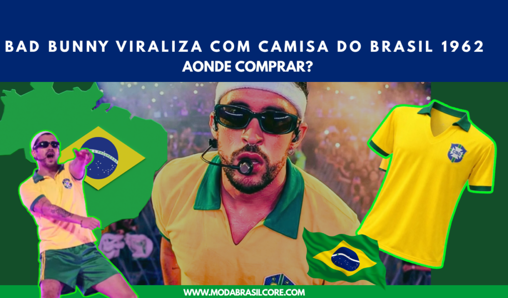Bad Bunny usa camisa retrô do Brasil da Copa de 1962: preço, onde comprar no Mercado Livre e Amazon