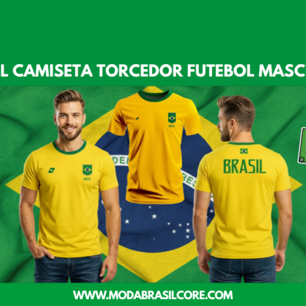 Camisa Brasil Camiseta Torcedor Amarela Futebol Masculina Dry Fit UV