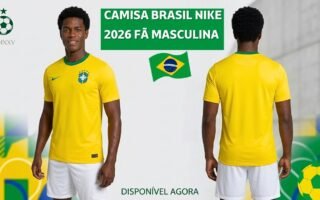 Camisa Brasil Nike 2026 Fã Masculina cor amarela original
