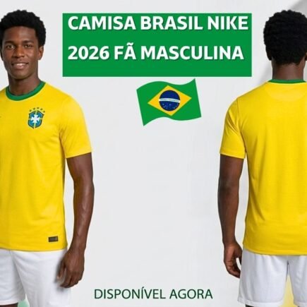Camisa Brasil Nike 2026 Fã Masculina cor amarela original