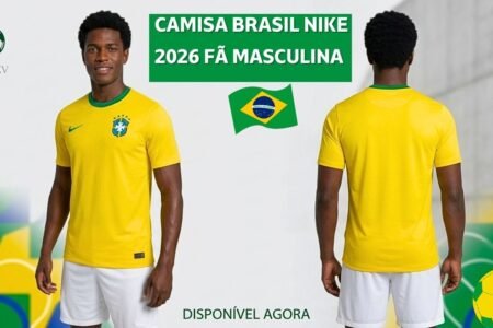 Camisa Brasil Nike 2026 Fã Masculina cor amarela original