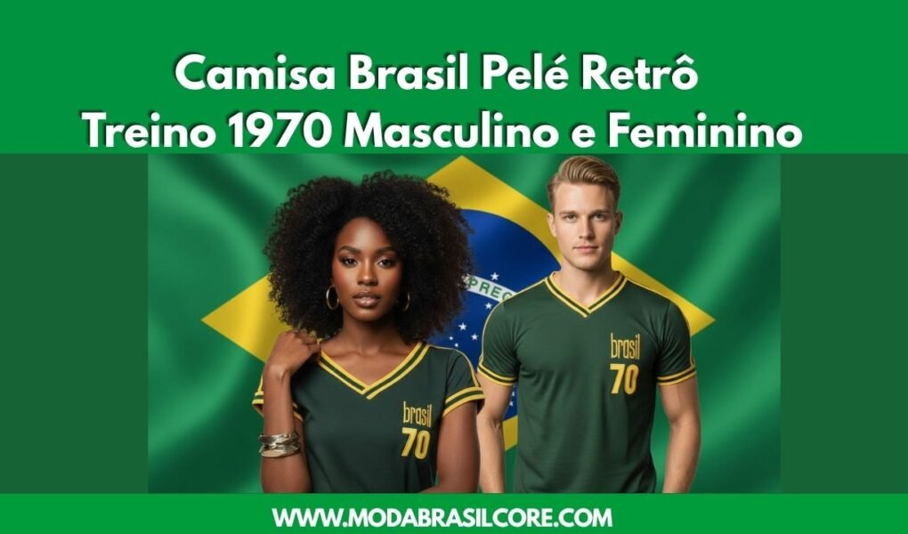 Homem e mulher Camisa Brasil Pelé Retrô Treino 1970