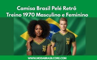 Homem e mulher Camisa Brasil Pelé Retrô Treino 1970