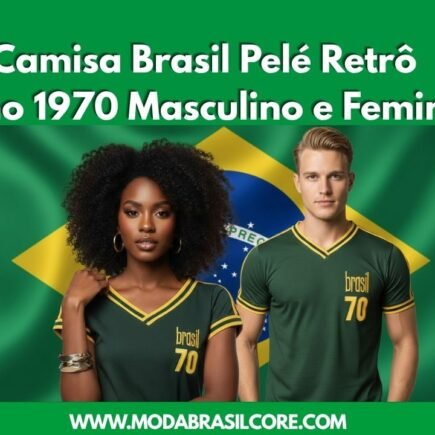 Homem e mulher Camisa Brasil Pelé Retrô Treino 1970