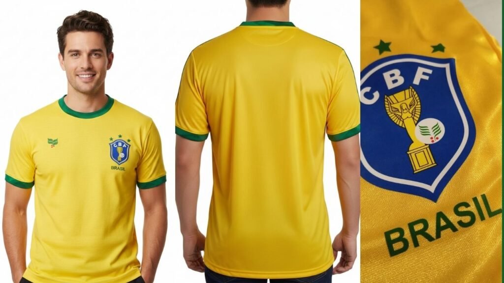  Camisa Brasil 1982 amarela retro
