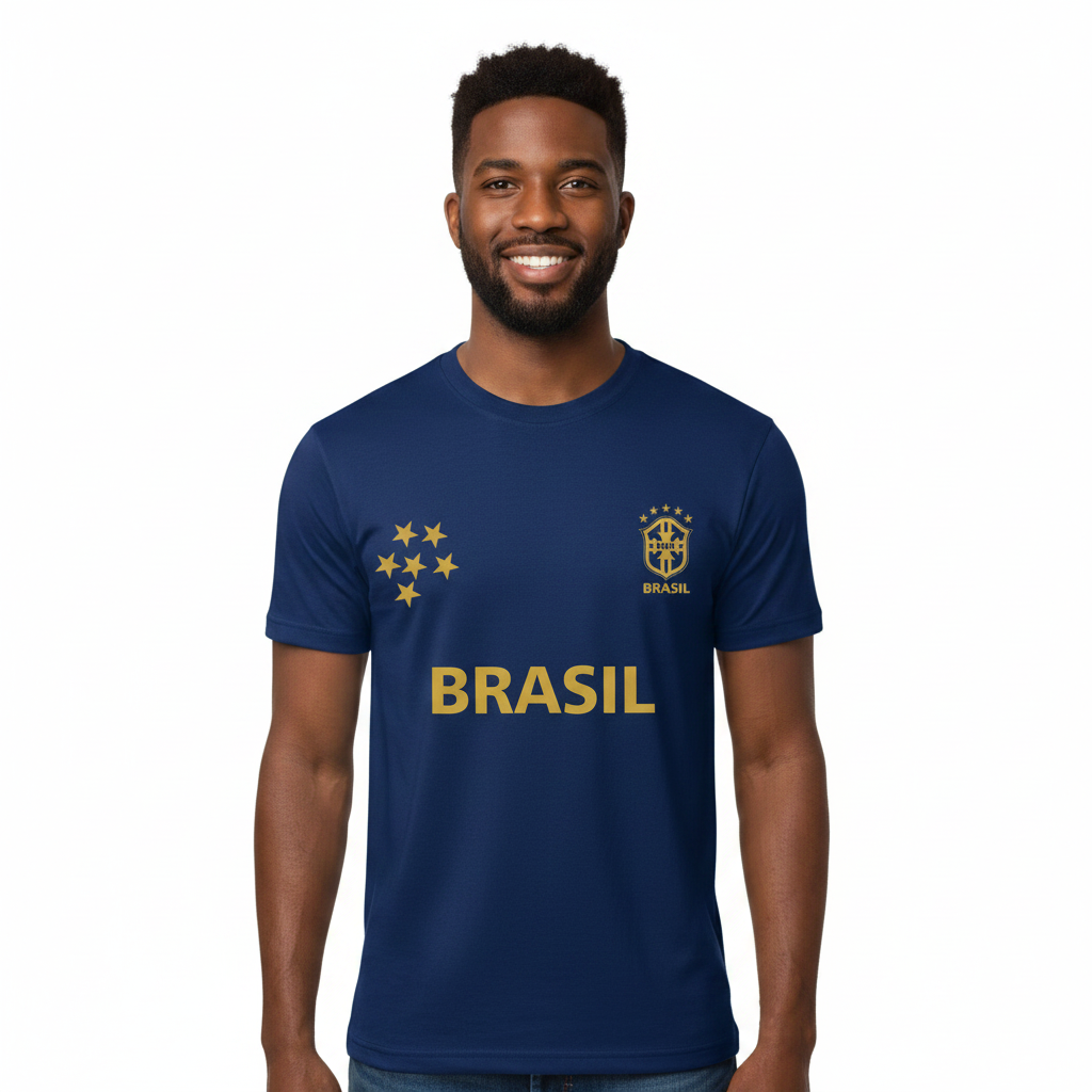 Camiseta  azul Brasil Dry Masculina Camisa Copa do Mundo Torcedor Elite , na amazon 