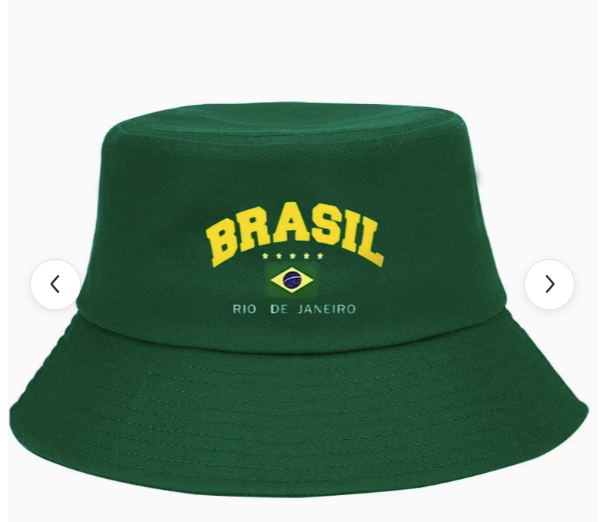 Bucket hat Brasil Copa 2026 Temu - Modelo 7 Bucket Hat Verde Brasil Rio de Janeiro Bordado