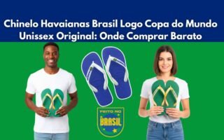 homem e mulher segurando Chinelo Havaianas Brasil Logo Copa do Mundo