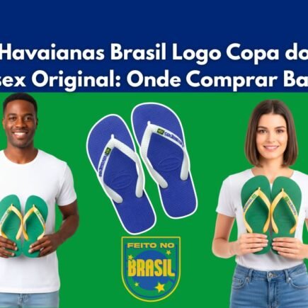homem e mulher segurando Chinelo Havaianas Brasil Logo Copa do Mundo