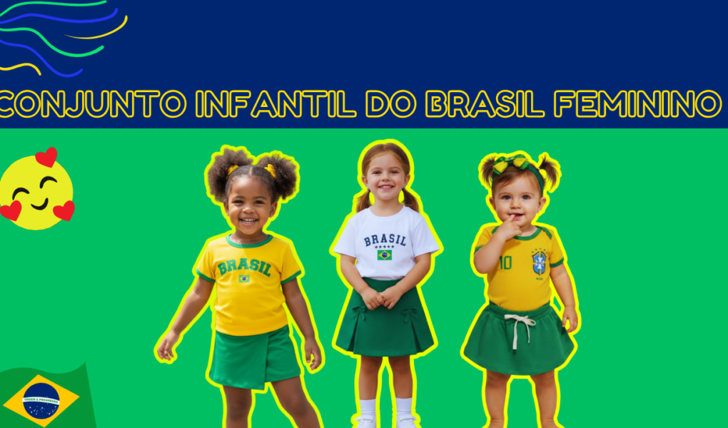 Tres crianças Conjunto Infantil do Brasil Feminino