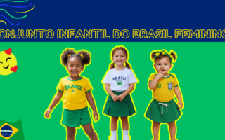 Tres crianças Conjunto Infantil do Brasil Feminino