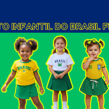 Tres crianças Conjunto Infantil do Brasil Feminino