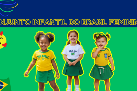 Tres crianças Conjunto Infantil do Brasil Feminino