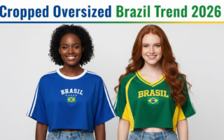 Cropped Oversized feminina do Brasil Tendência 2026