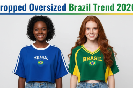 Cropped Oversized feminina do Brasil Tendência 2026