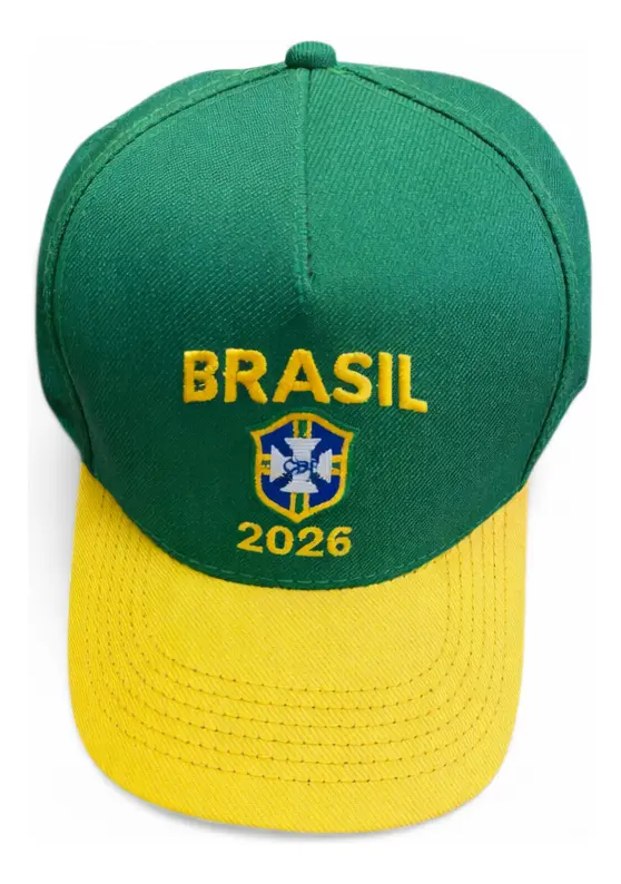. Boné Brasil 2026 Verde E Amarelo Bordado Copa/ mercado livre
