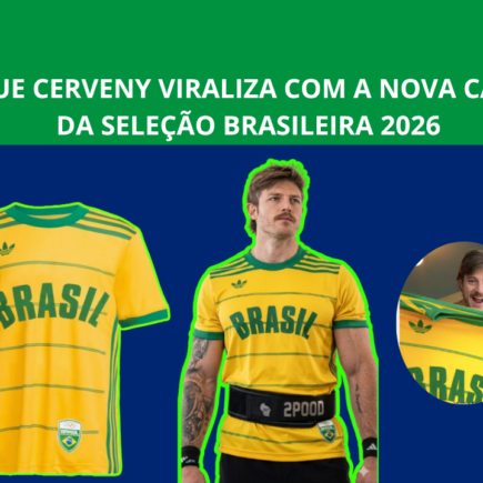 Kaique Cerveny viraliza com a nova usando camisa nova da seleção brasileira