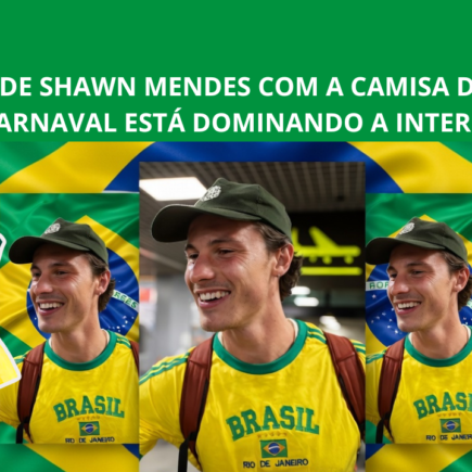 Shawn Mendes Carnaval Shawn Mendes Brasil 2026 look Brazilcore camisa da Seleção Brasileira tendência