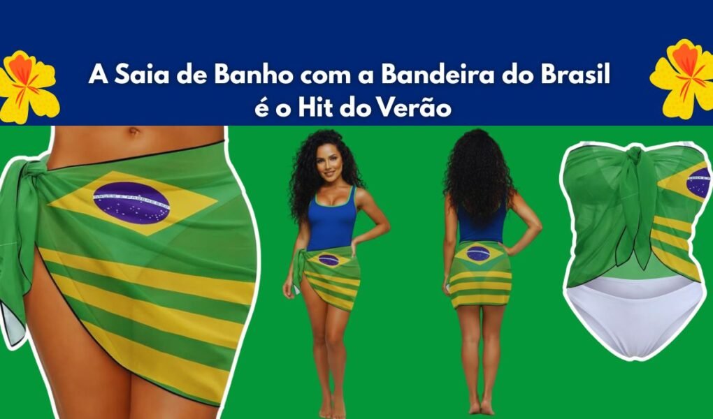 saida de banho para praia piscina e passeios, com a Bandeira do Brasil