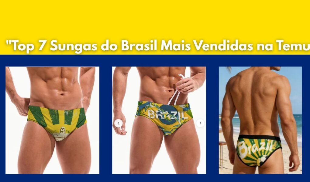 homens usando as Sungas do Brasil Mais Vendidas na Temu