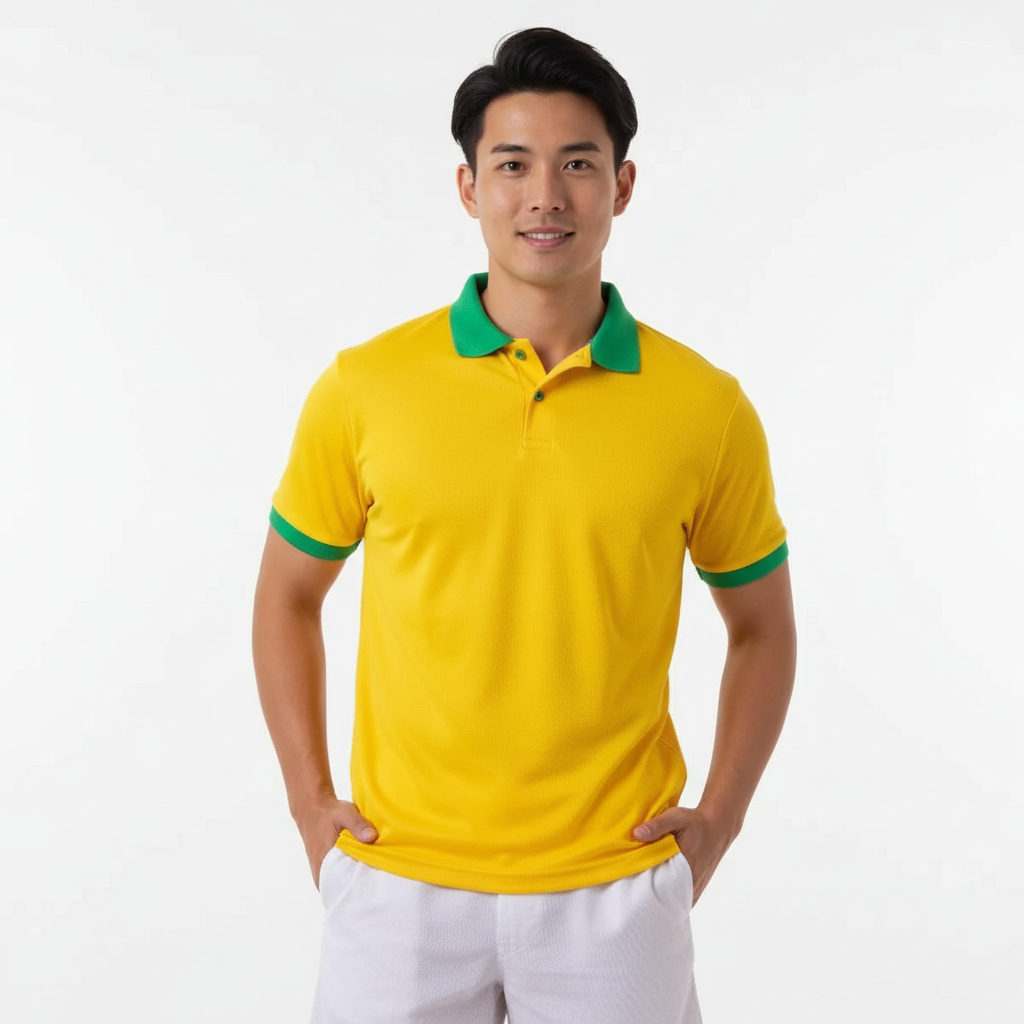 Camisa polo verde e amarela do brasil 