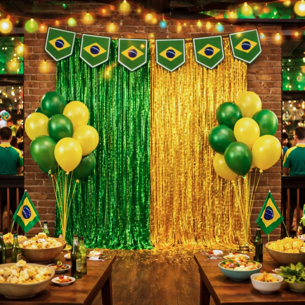 🎉 Kit Decoração Brasil Completa Copa do Mundo Painel