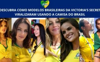 Modelos brasileiras da victoria secrets usando camisas do brasil copa