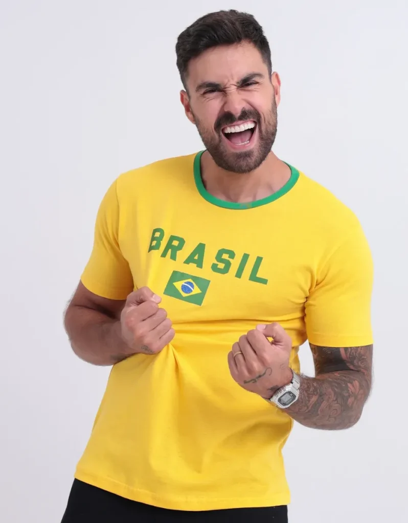 Camiseta Do Brasil Masculina Camisa Copa Amarela Verde