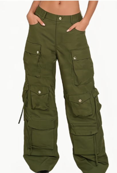 Calça cargo verde oliva feminino
