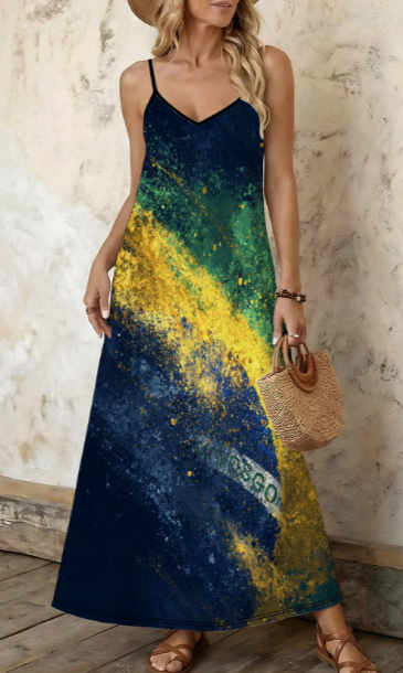 Vestido verde e amarelo Copa 