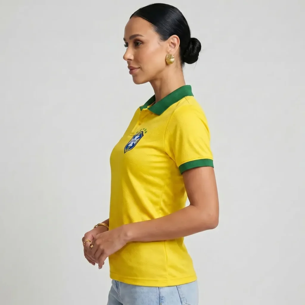 Camisa Copa Feminina Brasil Dryfit Amarela copa
