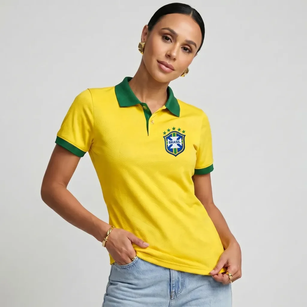 Camisa Copa Feminina Brasil Dryfit Amarela