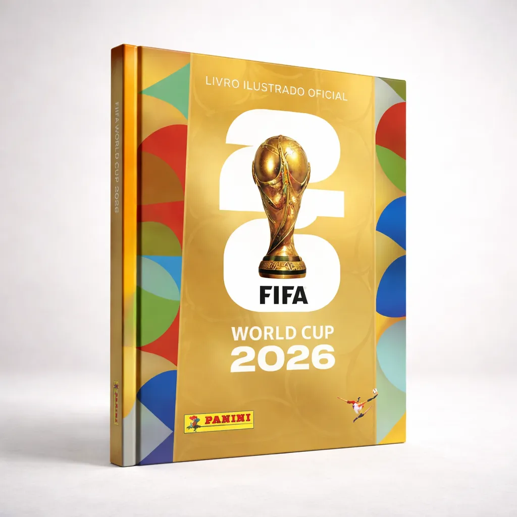 álbum dourado copa do mundo, álbum panini copa 2026, álbum fifa world cup 2026 mercado livre