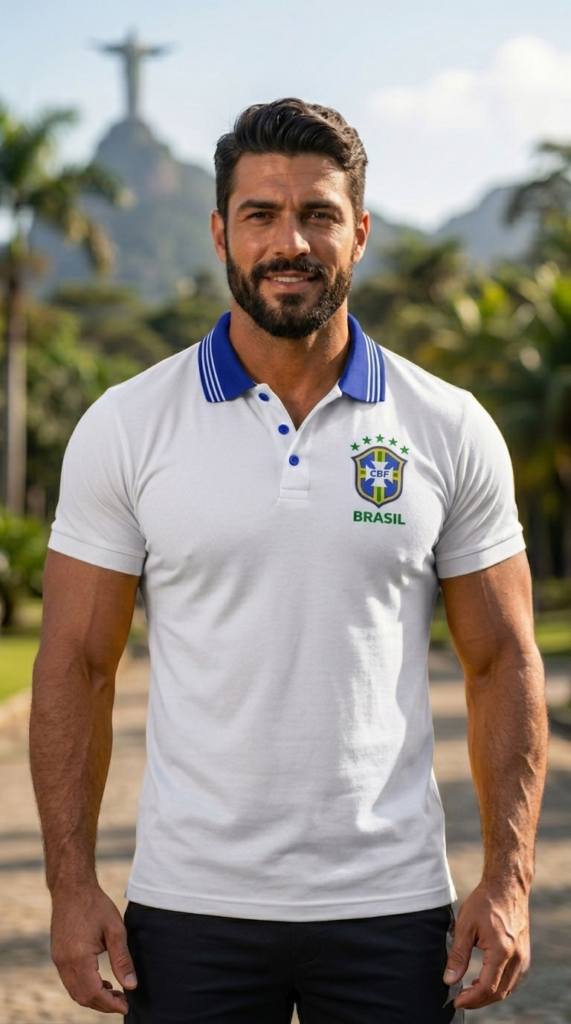 Camisa Gola Polo Do Brasil branca