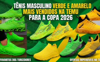 Tênis Masculino Verde e Amarelo Mais Vendidos na TEMU