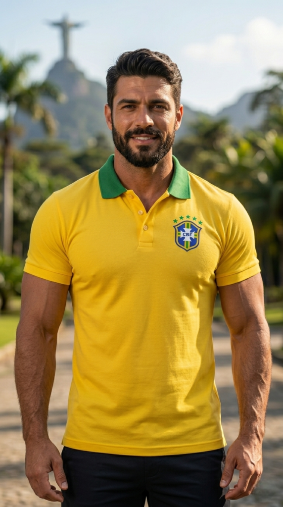 Camisa Gola Polo Do Brasil amarelo