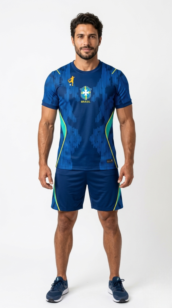 Camiseta Copa 2026 Esportiva Dryfit 100% azul masculina