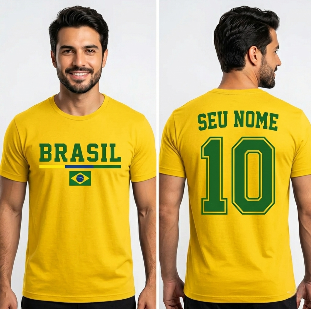 camisa brasil personalizada, camisa copa hexa, camisa brasil 2026